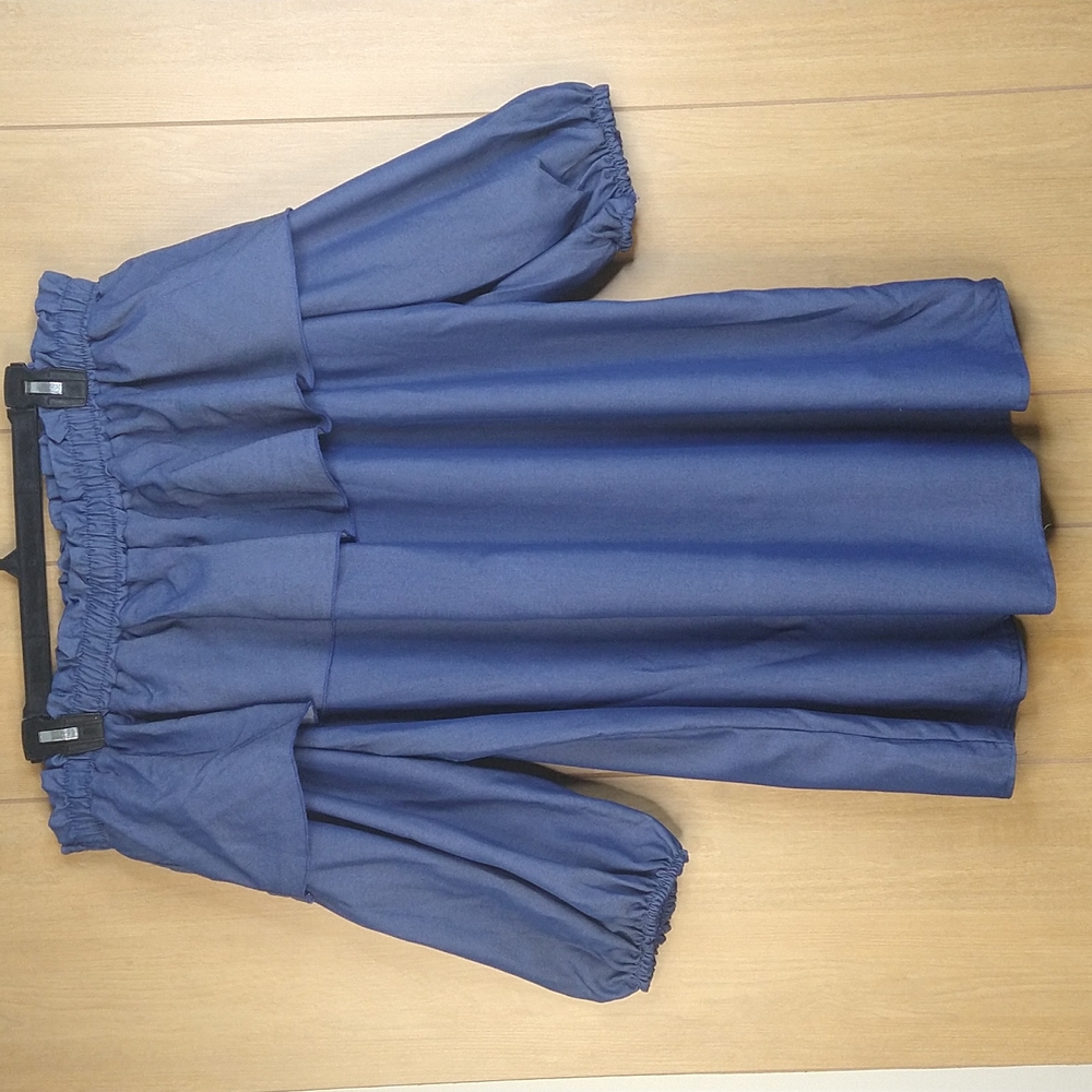 Ashley Stewart Off Shoulders Chambray Tunic Size: 10/12
